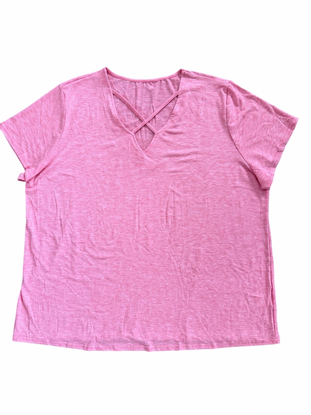 Seraphine Curves Women’s Crossed V-Neck Short Sleeve Shirt- NWOT